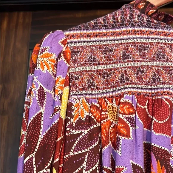 Farm Rio Size Medium Long Sleeve Floral Smocked Dress NWT - Picture 8 of 10